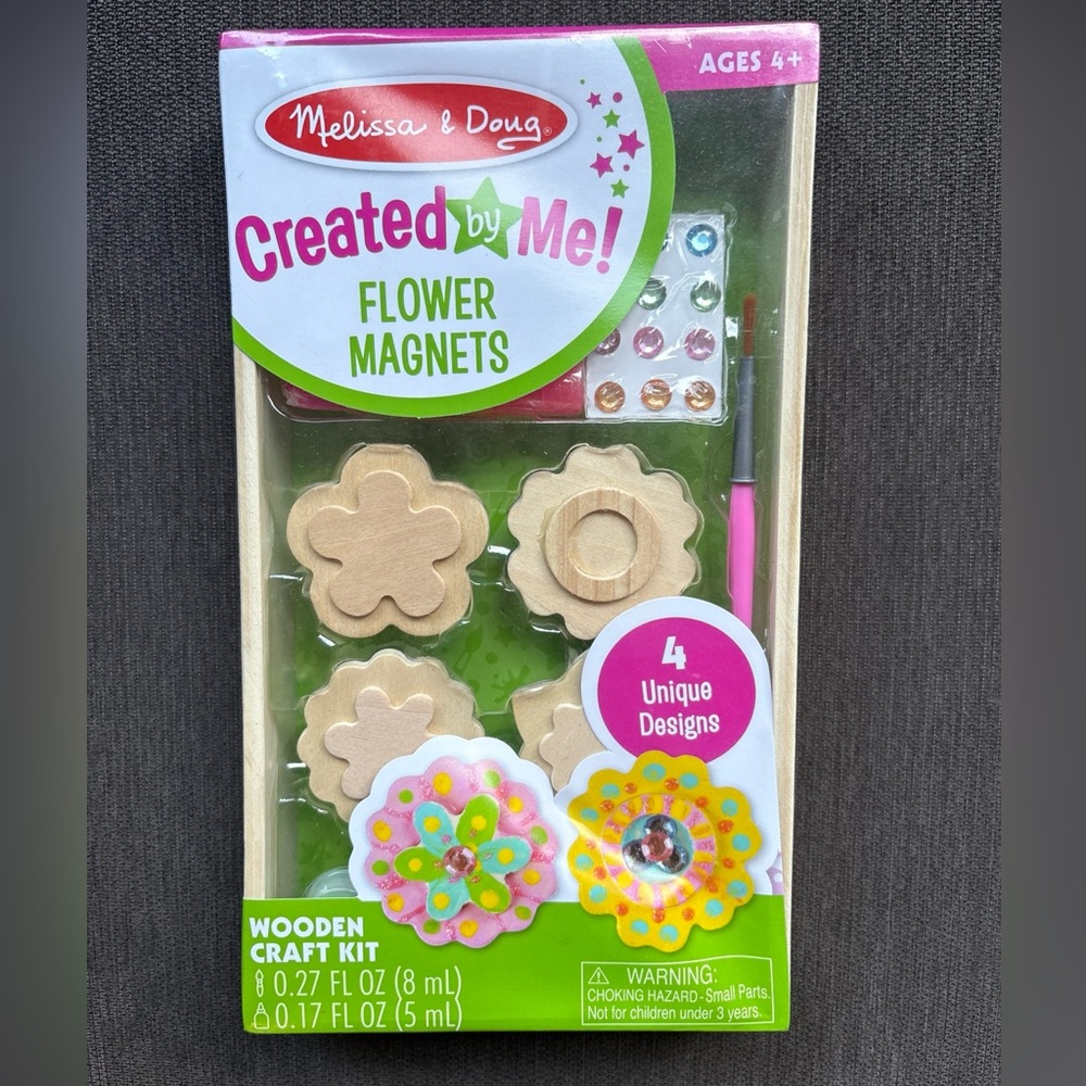 Melissa & Doug Created by Me! Flower Wooden Magnets Craft Kit - NEW